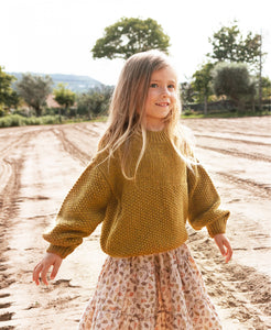 【オランダ発送】Knitted sweater with fallen shoulders kid キッズドロップショルダーセーター // 送料無料 //