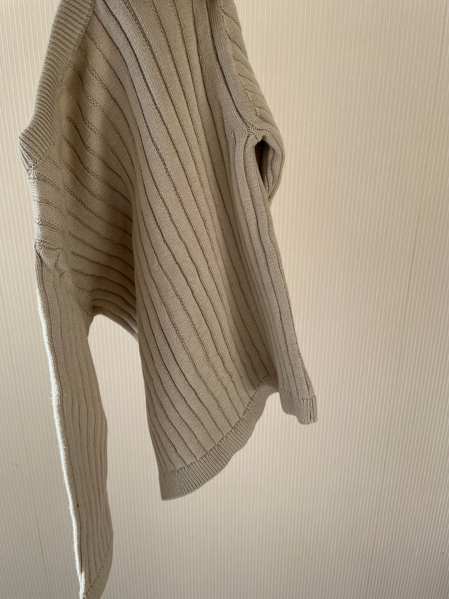 【Müsli by Green Cotton】 Knit rib cardigan - Feather ~totoshushu~