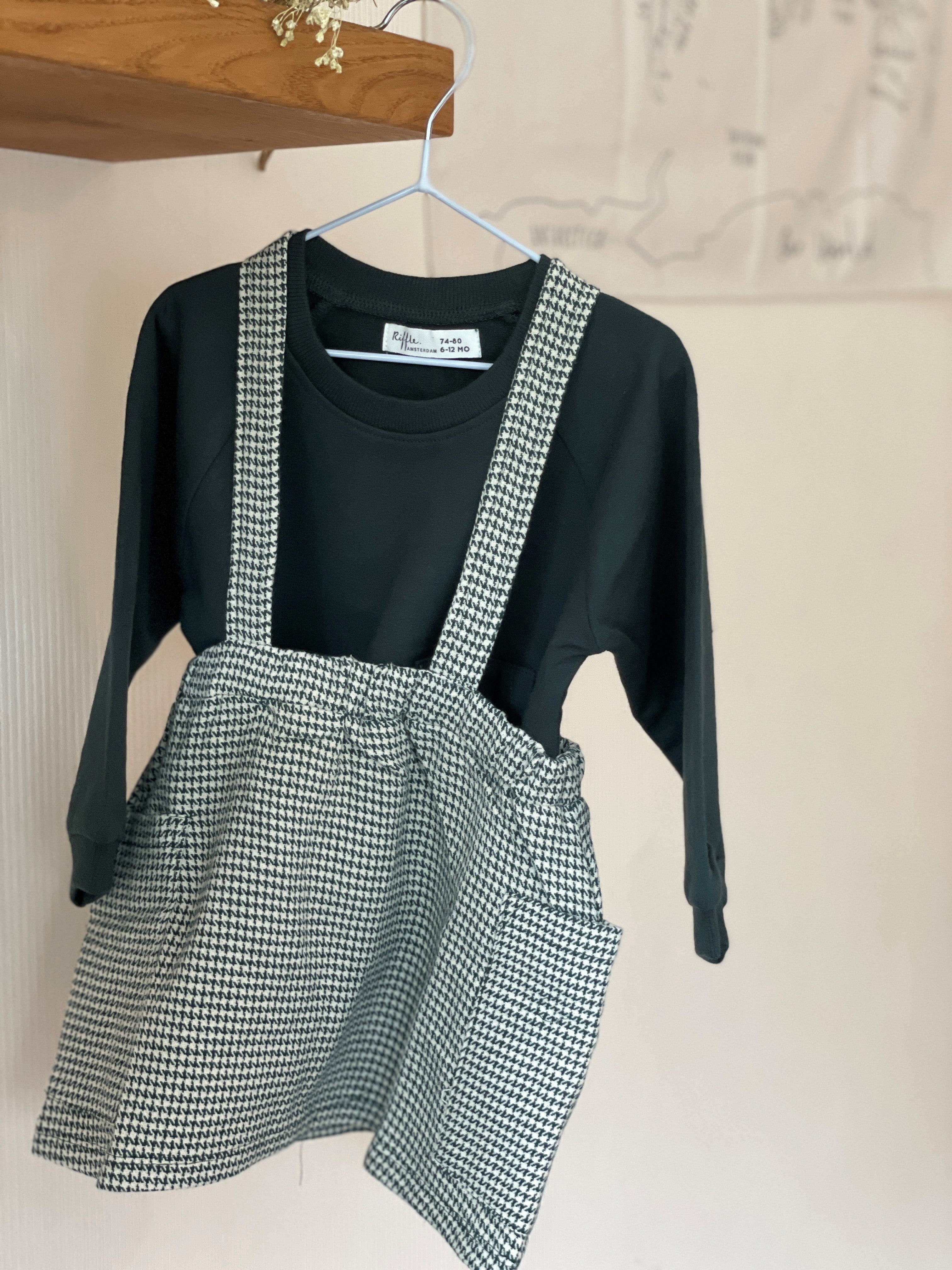 Skirt strap rosa - woven green square