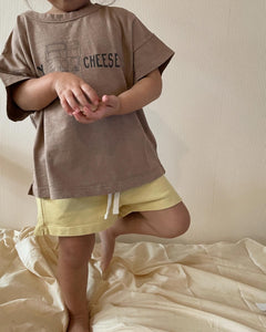"SAY CHEESE" T-SHIRT  for kids (ブラウン)