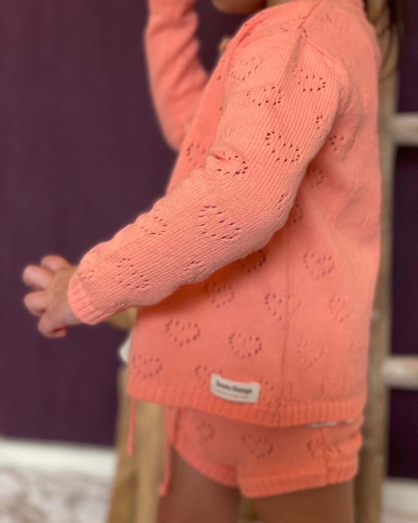 HEARTS OPENWORK KNIT JACKET (ピンク)