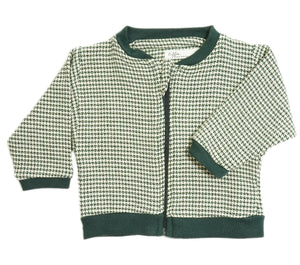 Bomber Jacket - woven green square