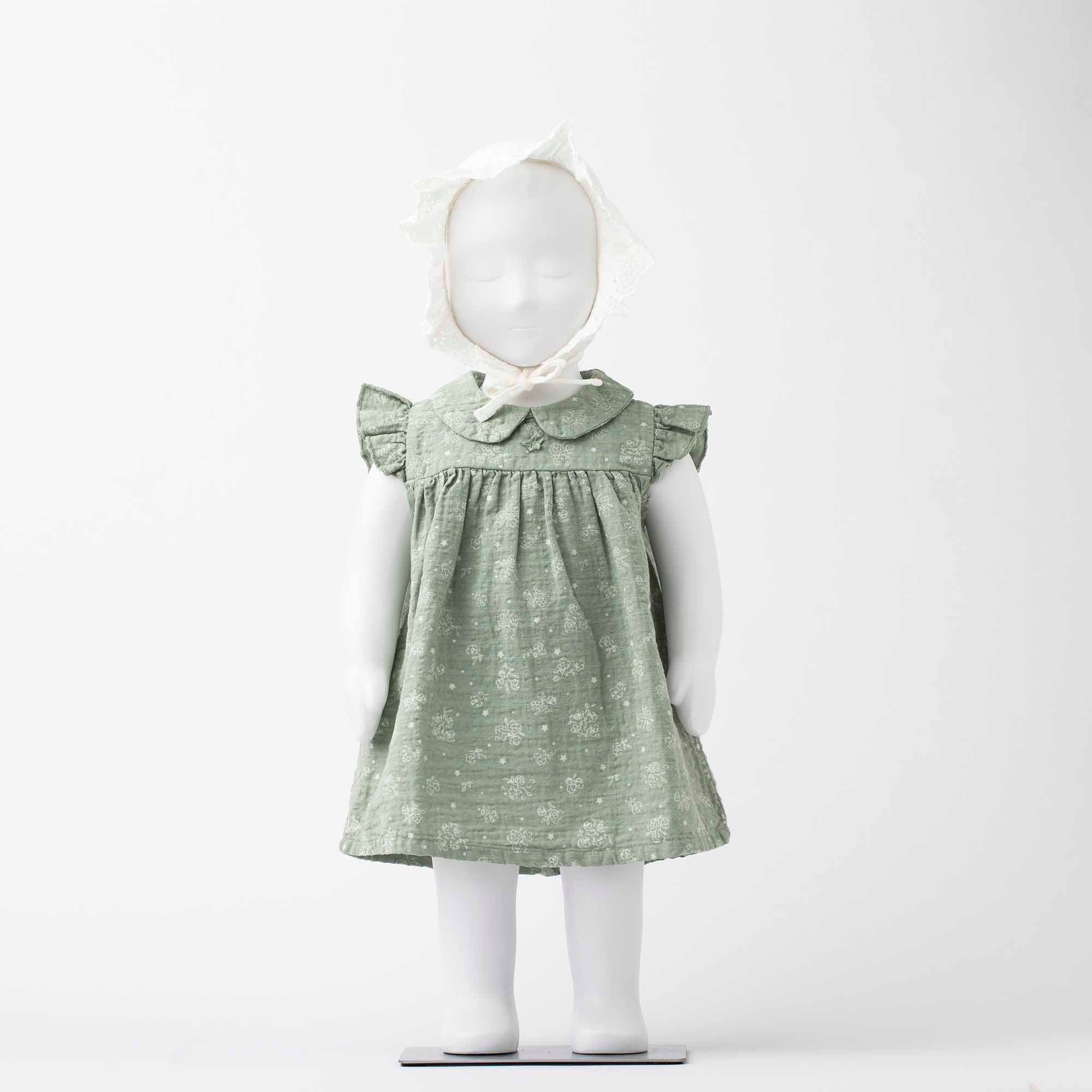 Baby Flower Print Dress - Green