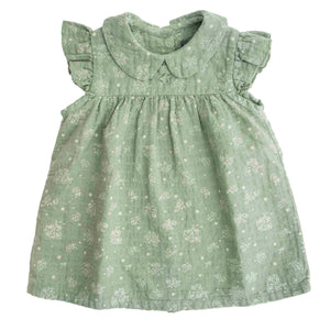Baby Flower Print Dress - Green