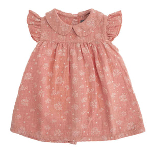 Baby Flower Print Dress - Dark Pink