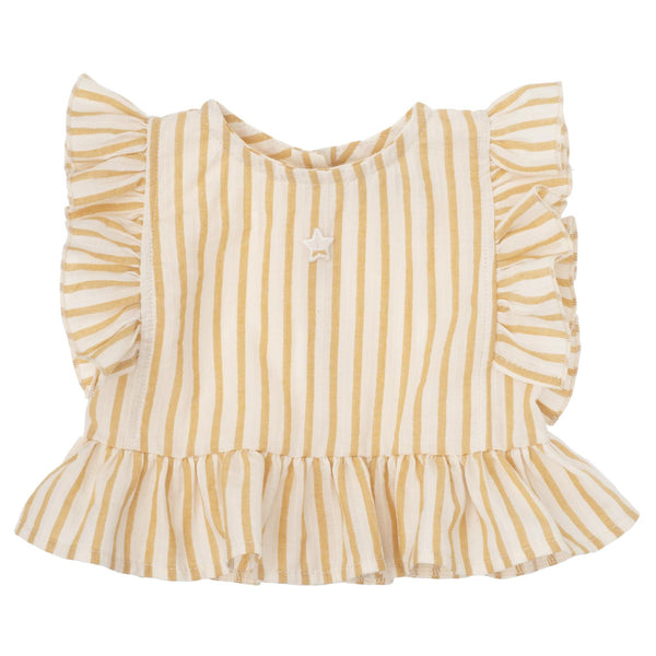 新品未使用　THETOE ポルトパフブラウス　イエローS Tocoto Vintage】LISTED SQUARE BLOUSE (イエロー) ~totoshushu~