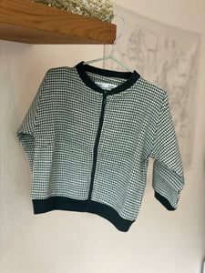 Bomber Jacket - woven green square